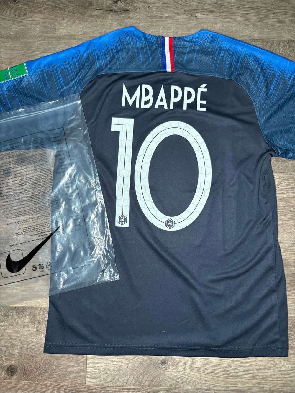 France SIZE M National Team #10 Mbappé Soccer Jersey - Navy/Blue